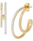 ფოტო #1 პროდუქტის Diamond Double Small Hoop Earrings (1/4 ct. t.w.) in 14k Gold-Plated Sterling Silver