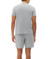 ფოტო #4 პროდუქტის Men's 2-Pc. Heathered Henley Shirt & Shorts Pajama Set