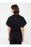Фото #10 товара LCW Vision Gömlek Yaka Düz Kısa Kollu Crop Kadın Bluz