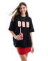 Фото #1 товара ASOS DESIGN oversized heavyweight t-shirt with coca cola cans licence graphic in black