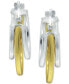 ფოტო #3 პროდუქტის Small Two-Tone Triple Hoop Earrings, 17mm, Created for Macy's