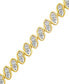 Фото #3 товара Diamond Two-Stone Link Bracelet (2 ct. t.w.) in 10k Gold