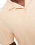 ASOS DESIGN rib revere polo in beige Бежевый, L - Chest 42 - фото #4