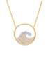 Фото #1 товара Macy's diamond Accent Wave Gold Plate Necklaces