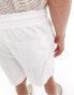 ASOS DESIGN wide linen shorts in white