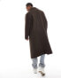 Фото #3 товара ASOS DESIGN oversized wool look overcoat in brown