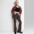 Women's Mid-Rise Corduroy Flare Pants - Wild Fable Dark Brown 2