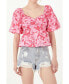 Фото #1 товара Women's Floral Printed Bow Top