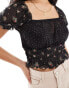 Фото #4 товара Vero Moda mixed print chiffon top in black