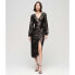 Фото #4 товара Платье с пайетками Superdry Sequin Wrap Long Sleeve Midi Dress
