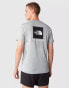 The North Face Reaxion red box short sleeve t-shirt in grey heather