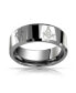 ფოტო #2 პროდუქტის Square Compass Freemason Masonic Titanium Wedding Band Ring For Men Polished Silver Tone Comfort Fit 8MM