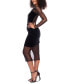 ფოტო #3 პროდუქტის Juniors' Long-Sleeve Mixed-Media Velvet Bodycon Dress