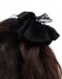 Pieces scrunchie with XL lace bow in black