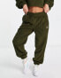 Фото #8 товара Puma classics cosy club borg joggers in dark deep olive - exclusive to ASOS