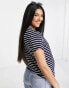 Фото #2 товара Flounce London Maternity fitted stretch t-shirt in stripe