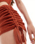 Фото #4 товара ASOS DESIGN co-ord textured ruched side micro shorts in rust