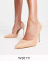 Truffle Collection Wide Fit stiletto heeled shoes in beige