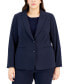 ფოტო #3 პროდუქტის Plus Size Peak-Lapel Button-Front Blazer