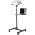 Фото #5 товара StarTech.com Mobile Projector and Laptop Stand/Cart - Heavy Duty Portable Projector Stand (2 Shelves - hold 22lb/10kg each) - Height Adjustable Rolling Presentation Cart w/Lockable Wheels - Multimedia stand - Black - Steel - Projector - 10 kg - 2 shelves