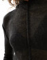Фото #4 товара Weekday Terri sheer knitted hoodie with seam detail in black