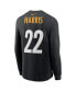 Фото #2 товара Men's Najee Harris Black Pittsburgh Steelers Player Name & Number Long Sleeve T-shirt