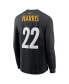 Men's Najee Harris Black Pittsburgh Steelers Player Name & Number Long Sleeve T-shirt