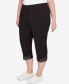 Фото #3 товара Plus Size Stretch Lace Hem Capri Pants