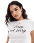 Stradivarius sorry not sorry tee in white