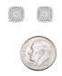 Diamond Cushion Cluster Stud Earrings (1/10 ct. t.w.) in Sterling Silver