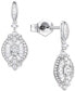 ფოტო #1 პროდუქტის Diamond Baguette & Round Cluster Drop Earrings (1/2 ct. t.w.) in Sterling Silver