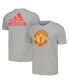 Фото #1 товара Men's Gray Manchester United Three-Stripe T-shirt