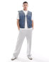 Weekday Astoria denim zip through vest in steel blue wash