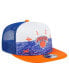 Фото #3 товара Men's Blue New York Knicks Arch A-Frame Trucker 9FIFTY Snapback Hat