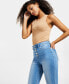 Фото #4 товара Juniors' 5-Button High Waisted Curvy Skinny Jeans
