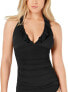 Фото #1 товара LAUREN RALPH LAUREN 265762 Beach Club Solids Ruffle Halterkini Tankini size 8