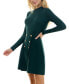 ფოტო #3 პროდუქტის Juniors' Ribbed Mock-Neck Fit & Flare Sweater Dress