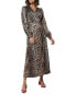 Фото #1 товара Ganni 3/4-Sleeve Wrap Silk-Blend Maxi Dress Women's Brown 32