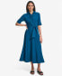 Women's Tie-Waist Elbow-Sleeve Shirtdress