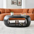 Modern Fiberglass Coffee Table for Living Room/Office (Black or White)