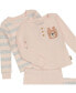 Фото #3 товара Toddler Girls 4-Piece Mix n Match Long Sleeve Top and Jogger Pants Waffle Pajama Set