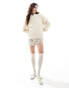 4th & Reckless wool mix textured rib wide sleeve jumper in cream Бежевый, 34 - фото #2