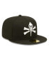 Фото #2 товара Men's Black Myrtle Beach Pelicans Pirate Theme Night 59FIFTY Fitted Hat