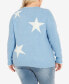 Фото #2 товара Plus Size Miley Star Round Neck Sweater