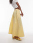 Фото #1 товара Topshop poplin midi full skirt in lemon yellow