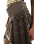 Фото #4 товара COLLUSION washed mini multi way skirt dress in brown