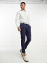 ASOS DESIGN smart tapered linen mix trousers in navy W33 L32 - фото #7