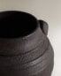 Black ceramic vase