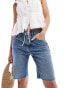 Фото #3 товара Mango denim bermuda shorts in mid blue