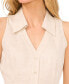 Фото #3 товара Women's Sleeveless Collared V-Neck Button Down Blouse